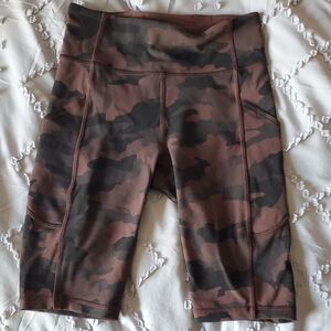Lululemon Athletica Brown Camo Biker Shorts